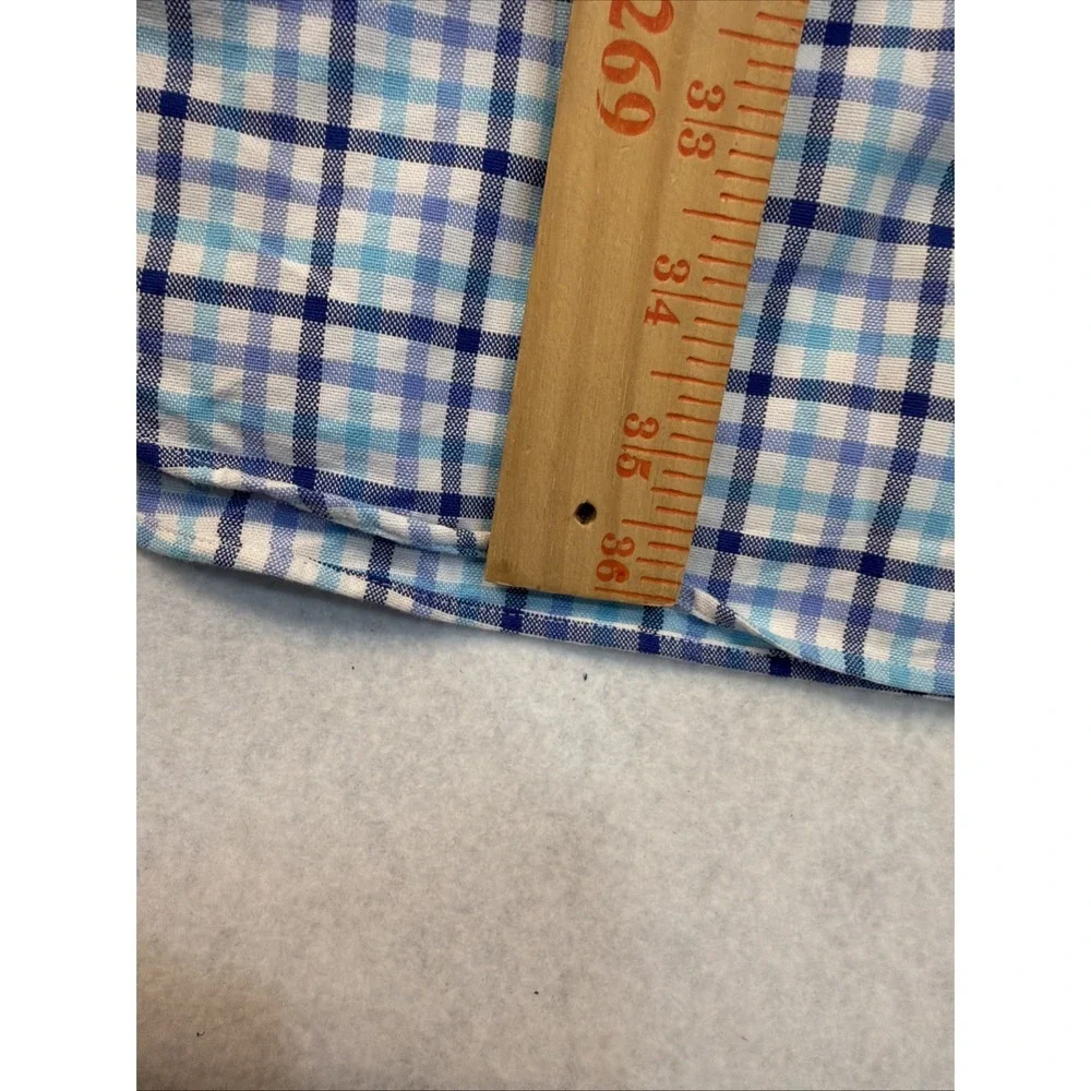 Polo Ralph Lauren Shirt Mens 2XLT Short Sleeve Oxford Blue Plaid Golf Business